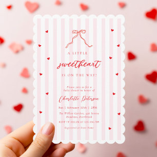 Faire-part de Baby Shower Little Sweetheart Bow