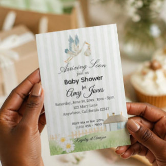Faire-part de Baby Shower "Livre de Contes" Vert S