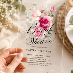 Faire-part de Baby Shower Mariage Blush Blossom
