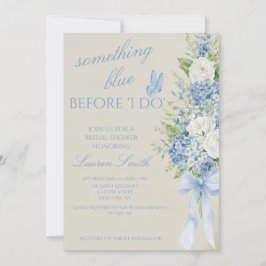 Faire-part de Baby Shower Mariage Hydrangea Bleu