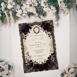 Faire-part de Baby Shower Mariée Luxe Roses Victor