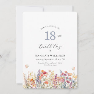 Faire-part de Baby Shower Moderne Fleurs des Champ