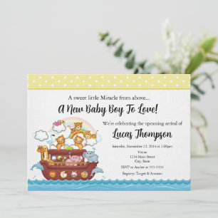 Faire-part de Baby Shower Neutre sur l'Arche de No