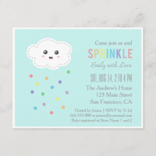 Faire-part de Baby Shower Nuage Mignon, Bébé Sprin