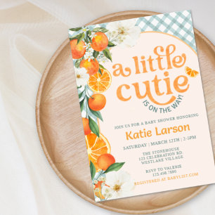Faire-part de Baby Shower Orange Mignon
