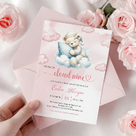 Faire-part de Baby Shower Ourson Mignon Thème Clou