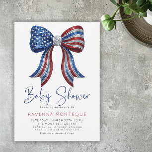 Faire-part de Baby Shower personnalisé avec un nœu