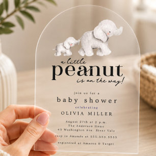 Faire-part de Baby Shower Petit Éléphant Cacahuète