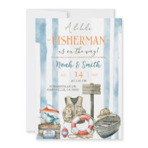 Faire-part de Baby Shower Petit Pêcheur | Rustique