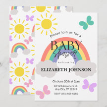 Faire-part de Baby Shower Petits Rayons de Soleil