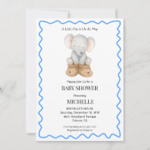 Faire-part de Baby Shower pour bébé éléphant migno