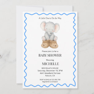Faire-part de Baby Shower pour bébé éléphant migno