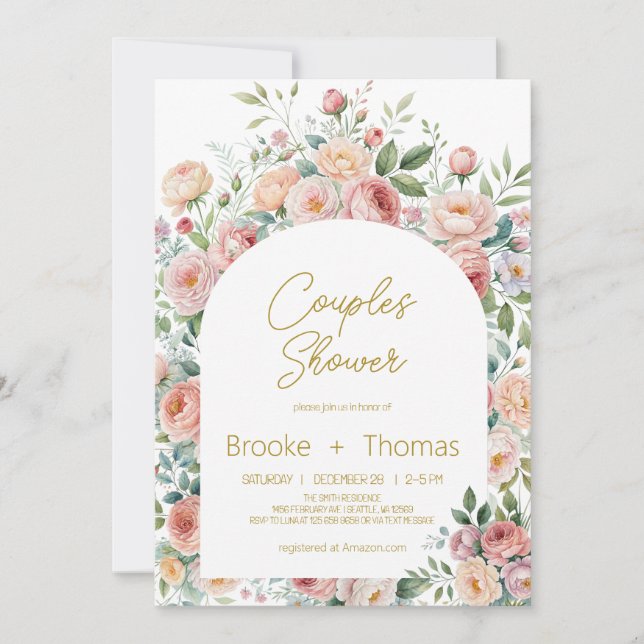 Faire-part de Baby Shower pour couples Élégant et  (Devant)