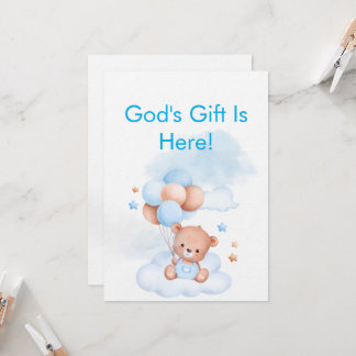 Faire-part de Baby Shower pour Garçon avec Verset