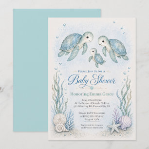 Faire-part de Baby Shower pour la famille de tortu