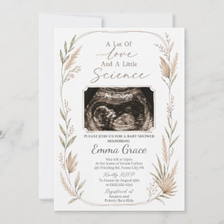 Faire-part de Baby Shower pour l'Amour et la Scien