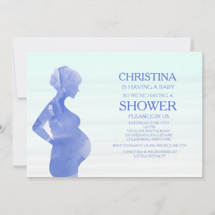 Faire-part de Baby Shower pour le futur bébé bleu 