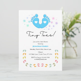 Faire-part de Baby Shower pour les Petits Pieds Bl
