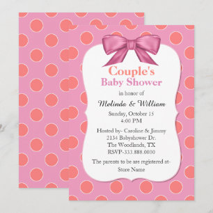 Faire-part de Baby Shower pour un couple à pois co