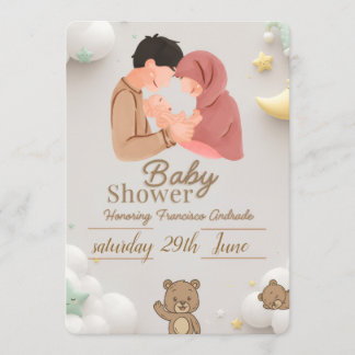 Faire-part de Baby Shower pour un Couple Adorable 