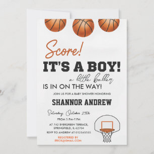 Faire-part de Baby Shower pour un garçon de basket