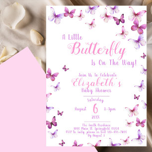 Faire-part de Baby Shower pour une Petite Papillon