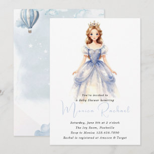Faire-Part de Baby Shower Princesse Carrosse Il ét