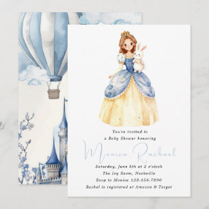 Faire-Part de Baby Shower Princesse Carrosse Il ét