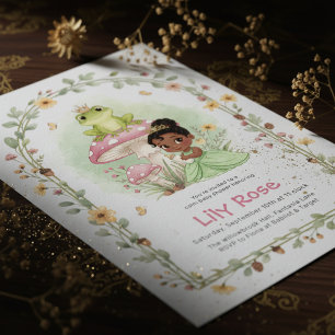 Faire-part de Baby Shower Princesse Grenouille Flo