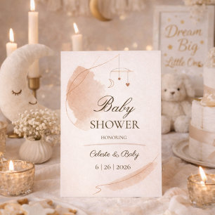 Faire-part de Baby Shower Rêverie Lunaire Neutre