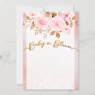 Faire-part de Baby Shower Rose Fleurie pour Enfant