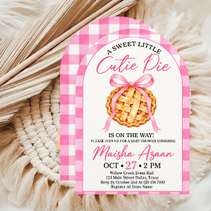 Faire-part de Baby Shower Rose Little Cutie Pie