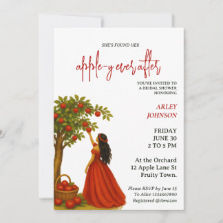 Faire-part de Baby Shower Rustique Apple-y Ever Af