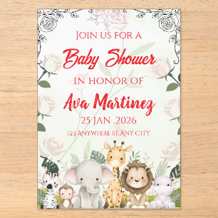 Faire-part de Baby Shower Safari