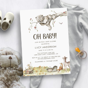 Faire-part de Baby Shower sur le thème de la forêt
