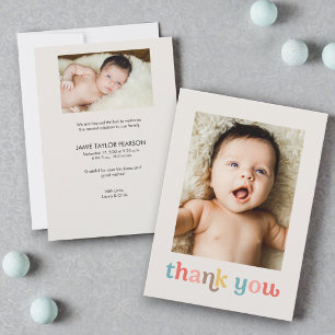 Faire-part de Baby Shower tendance couleur personn