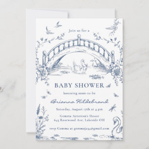 Faire-part de Baby Shower Toile Chinoiserie Lac de