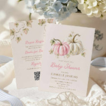 Faire-part de Baby Shower tout-en-un Citrouille Ro