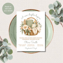 Faire-Part de Baby Shower "Un Nouveau Chapitre Com