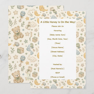 Faire-Part de Baby Shower Un Petit Miel En Route