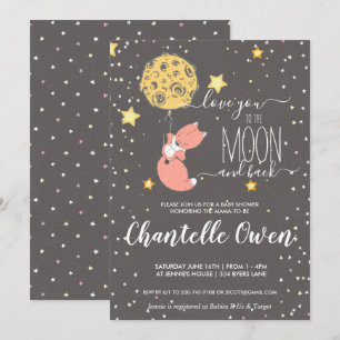Faire-part de Baby Shower «Vers la Lune»