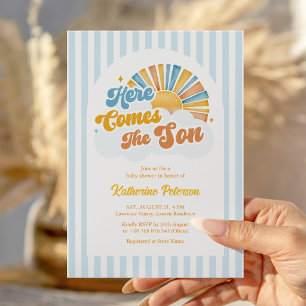 Faire-part de Baby Shower « Voici venir le fils »