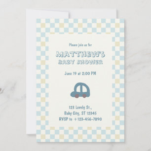 Faire-part de Baby Shower   Voiture Jouet pour Béb