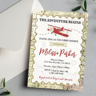 Faire-Part de Baby Shower Voyage L'Aventure Commen