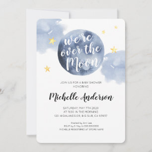 Faire-part de Baby Shower « We`re over the Moon »