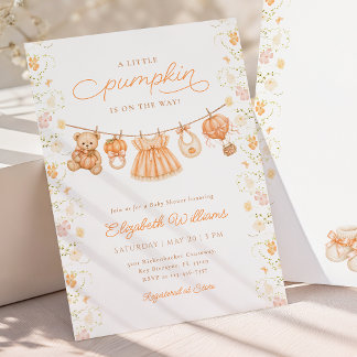 Faire-part de Baby Shower Wildflower Little Pumpki