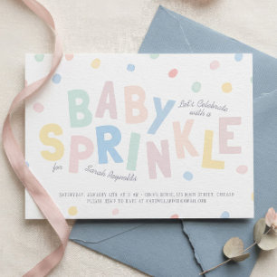 Faire-part de Baby Sprinkle Pastel Confettis