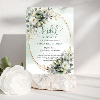 Faire-part de bains de mariée à l'aquarelle botani