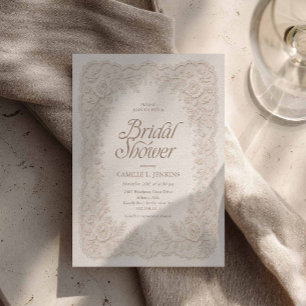Faire-part de bains de mariée en dentelle florale