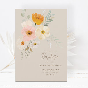 faire-part de baptême bouquet délicat
